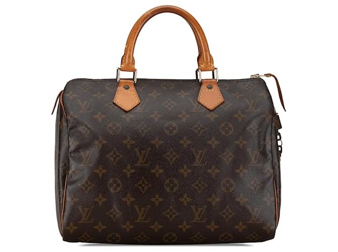 Louis Vuitton Brown Monogram Speedy 30 Leather Cloth  ref.1380870
