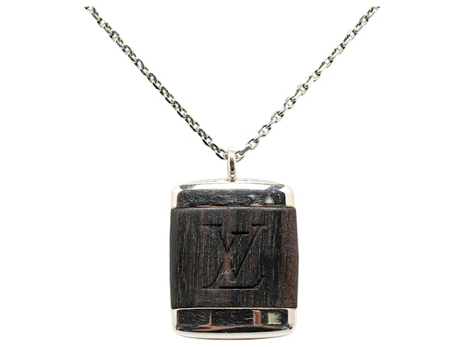 Collier en bois Pandantiff Bois argenté Louis Vuitton Métal  ref.1380903