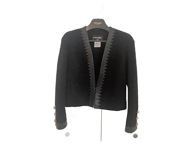 Cambon Chaqueta negra Chanel 2015P Paris-Salzburg talla 38. Negro Lana  ref.1380906