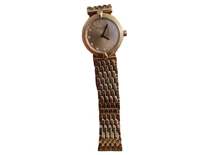 Christian Dior Uhr vergoldet Gold hardware
