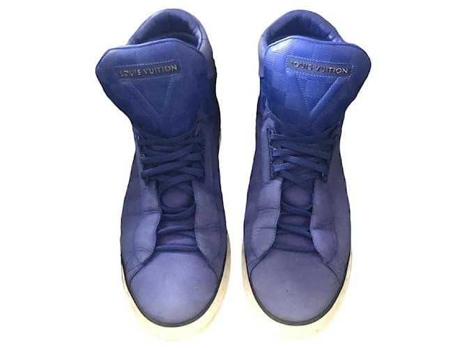 Louis Vuitton Zapatillas Azul Cuero  ref.1380944