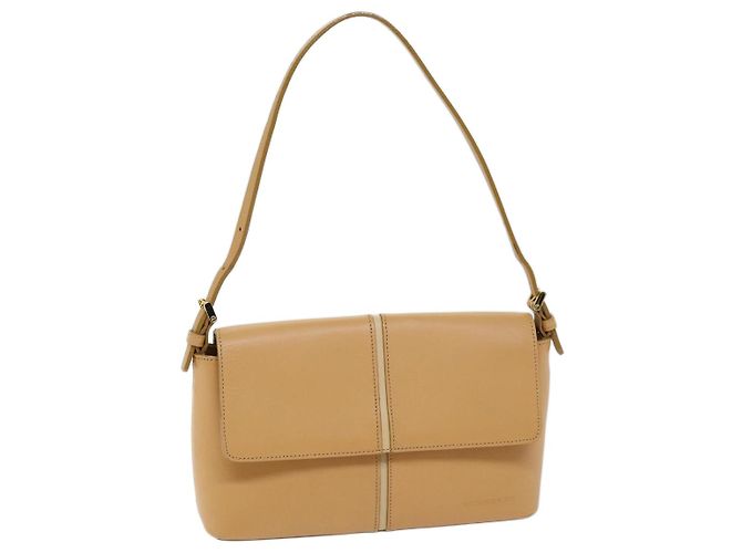 Bolsa de ombro BURBERRY couro bege Auth am6251