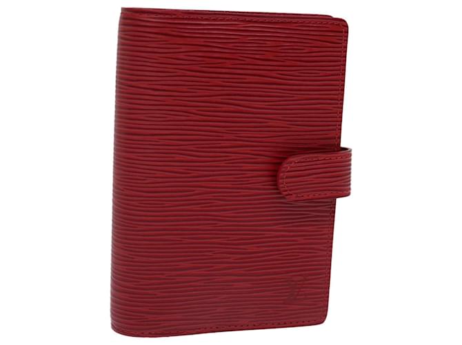 LOUIS VUITTON Epi Agenda PM Day Planner Cover Red R20057 LV Auth 74239 Leather  ref.1381008