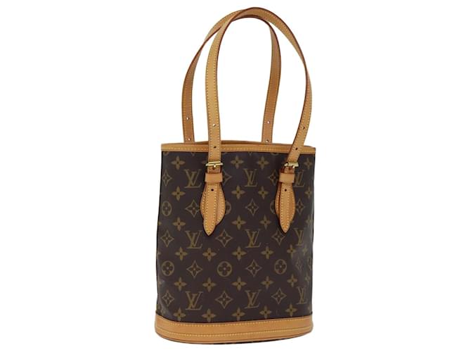 Bolso de hombro LOUIS VUITTON Monogram Bucket PM M42238 LV Auth fm3394 Monograma Lienzo  ref.1381015