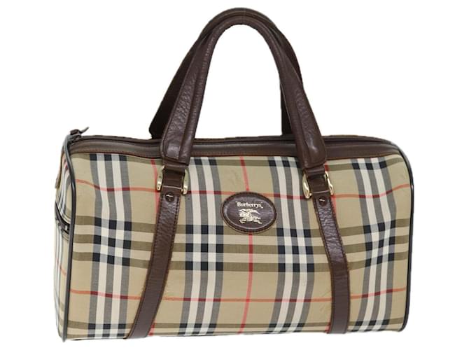 Autre Marque Burberrys Nova Check Boston Bag Lona Beige Auth ki4441 Lienzo  ref.1381029