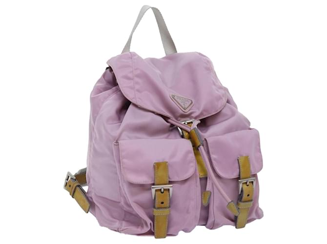 Mochila PRADA Nylon Rosa Auth yk12161  ref.1381038