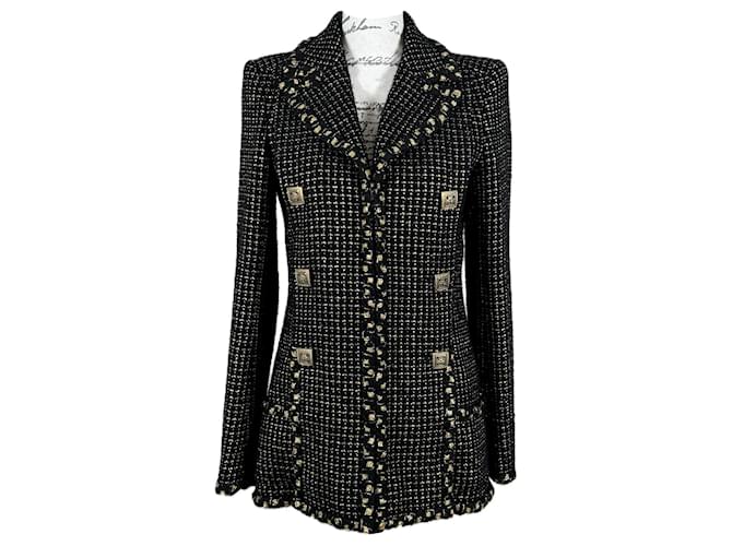 Chanel Nuova giacca in tweed nero Icon Paris / Byzance Multicolore  ref.1381091