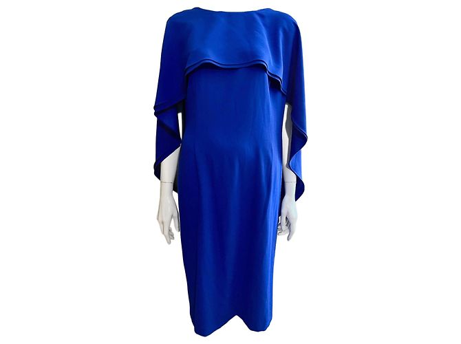 Escada Doriasco Cape-Kleid in Kobaltblau