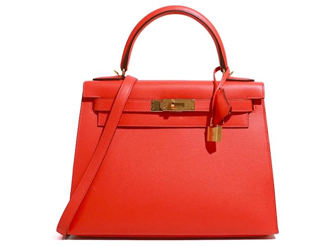 Kelly Hermès HERMES Handtaschen T. Leder Rot  ref.1381109