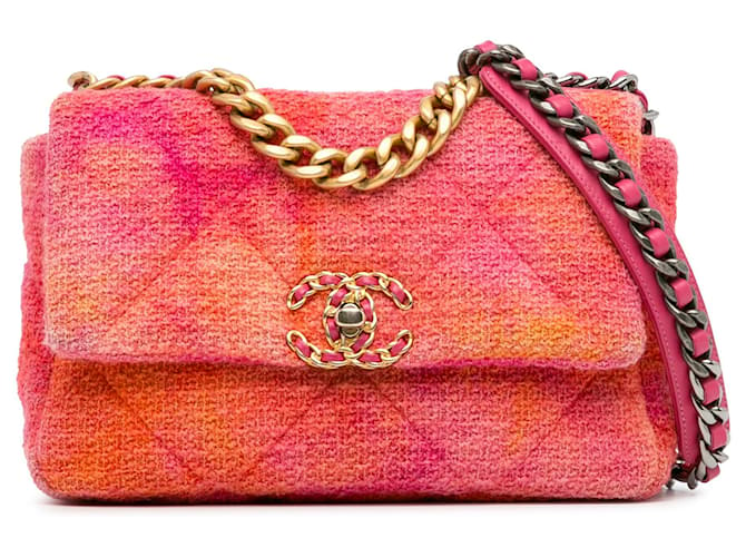 CHANEL HandbagsTweed Pink  ref.1381170