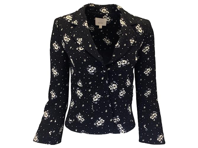 Autre Marque Cinq a Sept – Blazer mit Blumenmuster in Schwarz/Weiß mit Sternenstaub-Onyx Polyester  ref.1381201