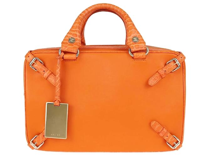Céline Celine Orange Strap Details Box Satchel Leather  ref.1381239