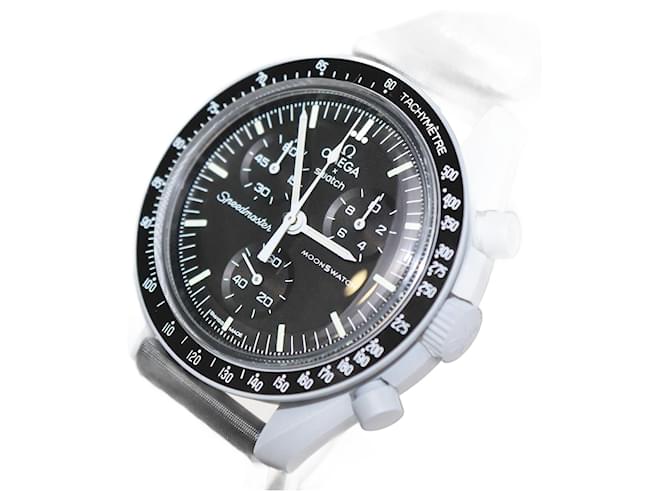 Omega X Swatch Bioceramic Velcro Moonswatch Mission To Moon Unisex Watch 42 mm  ref.1381282