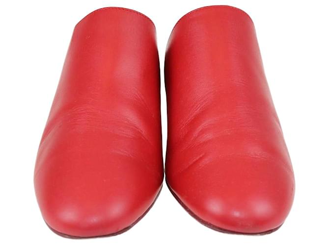 Salvatore Ferragamo Red Mirror Heel Mules Leather  ref.1381291