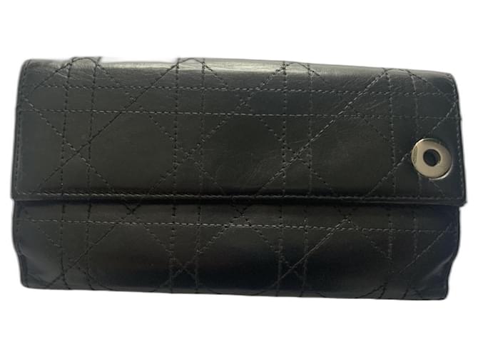 Christian Dior Wallets Black Leather  ref.1381309