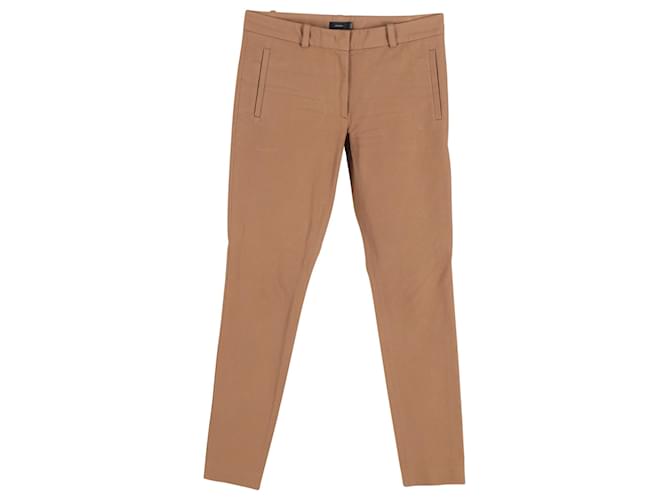 Pantaloni skinny Joseph a vita media in cotone marrone  ref.1381321