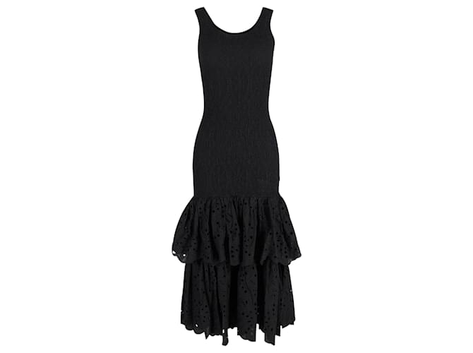 Autre Marque Charo Ruiz – Langes Kleid „Isa Back“ mit Cut-out in Schwarz aus schwarzer Baumwolle  ref.1381324