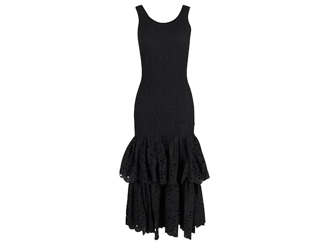 Autre Marque Charo Ruiz Robe Longue Découpée au Dos Isa Noir en Coton Noir  ref.1381324