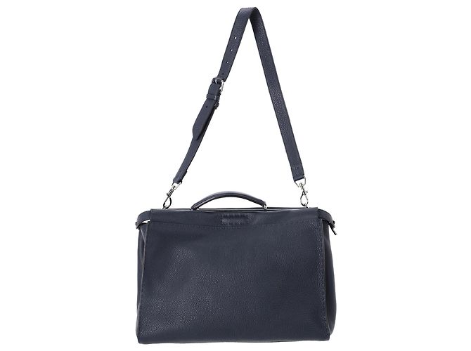 Fendi Large Peekaboo in Navy Blue leather