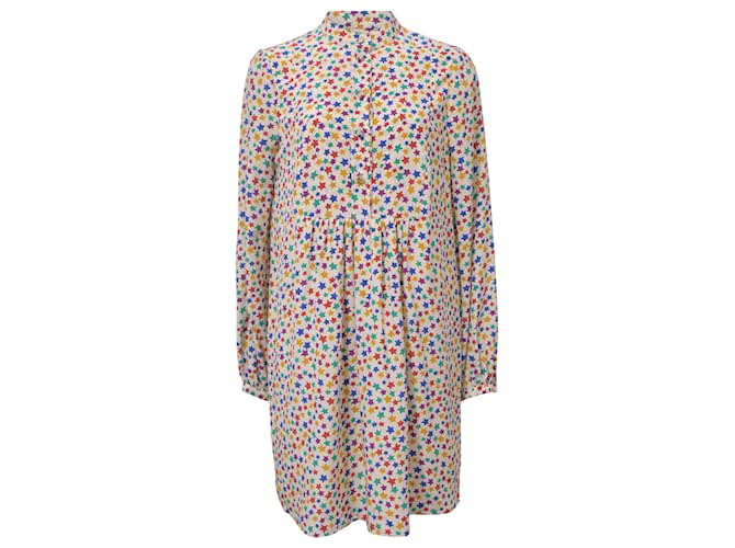 Robe chemise à imprimé étoiles Saint Laurent en soie multicolore  ref.1381357