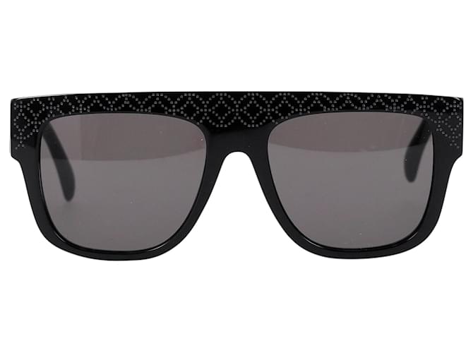 Alaïa Aa0010s Sonnenbrille mit eckigem Rahmen aus schwarzem Acetat Zellulosefaser  ref.1381364