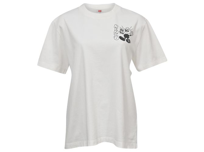 Camiseta Kenzo Boke Boy Estampada de Algodón Blanco