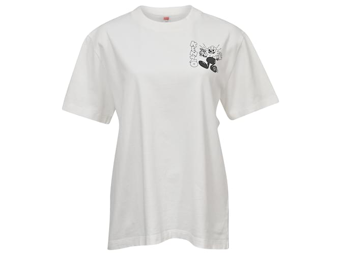 T-Shirt mit Kenzo-Aufdruck „Boke Boy“ aus weißer Baumwolle  ref.1381366