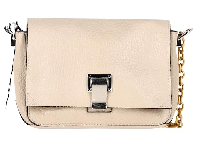 Proenza Schouler Small Courier Pebbled Crossbody Bag in White Leather  ref.1381376
