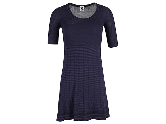 Missoni A-Line Dress in Navy Blue Wool  ref.1381378