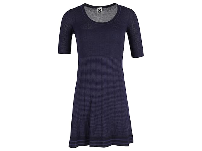 Missoni A-Linien-Kleid aus marineblauer Wolle  ref.1381378
