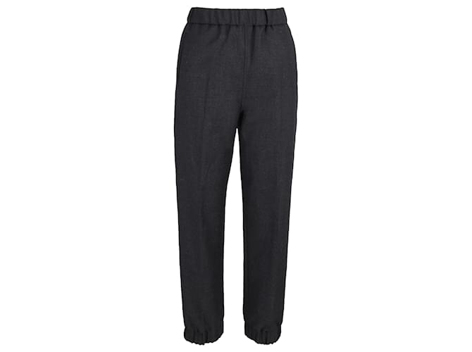 Ganni Cuffed Pants in Black Wool  ref.1381385