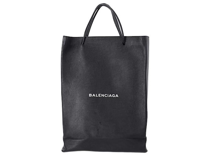 Balenciaga Medium Logo North South Shopping Tote in Black Leather  ref.1381407