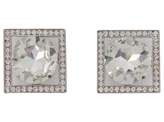 Alessandra Rich Square earrings in silver toned metal Silvery Metallic  ref.1381412