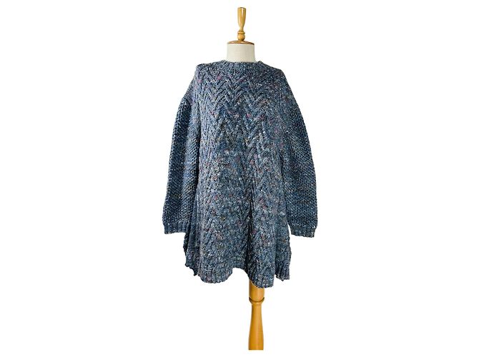 Henrik Vibskov Suéter Poncho Oversize de Lã Multicor