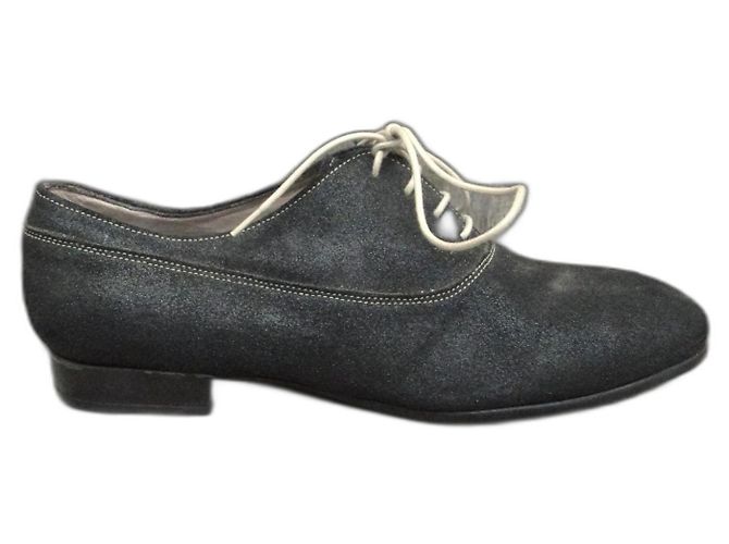 Paraboot Richelieu light grey leather lace ups