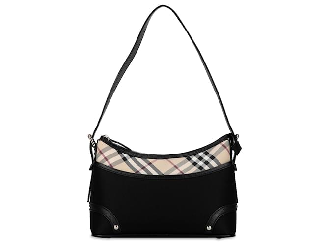 Burberry Black Nova Check Shoulder Bag  Cloth Cloth  ref.1381430