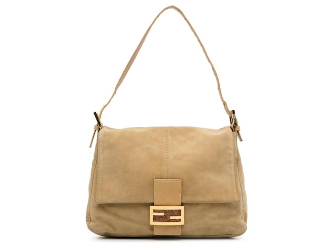 Fendi Camurça Marrom Mamma Forever Bege Suécia Couro  ref.1381439