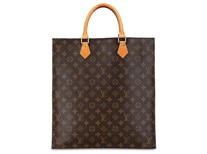 Louis Vuitton Brown Monogramm Sac Plat Braun Leder Leinwand  ref.1381459