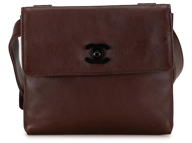 Sac ceinture en cuir d'agneau CC Chanel marron Marron foncé  ref.1381463