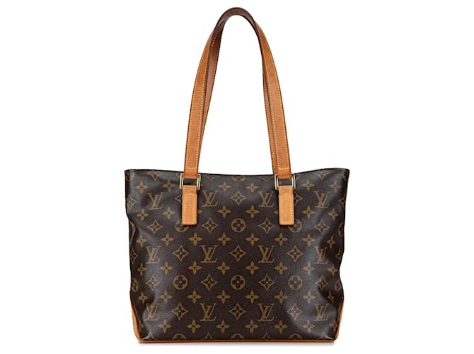 Louis Vuitton Brown Monogram Cabas Piano Castaño Cuero Lienzo  ref.1381473