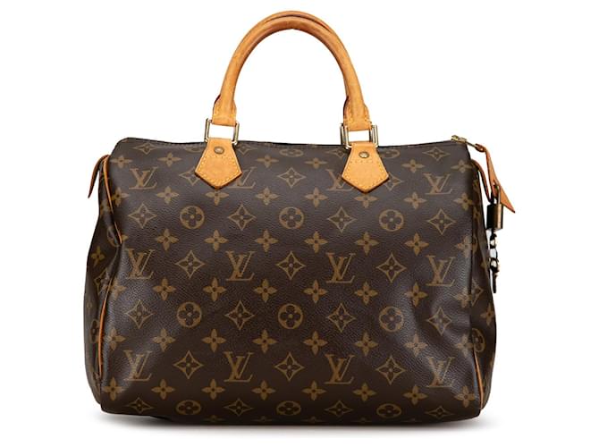 Louis Vuitton Monograma marrón Speedy 30 Castaño Cuero Lienzo  ref.1381499