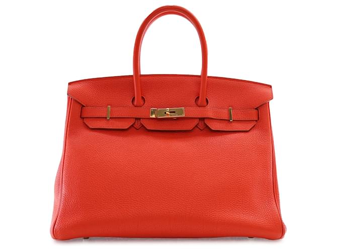Hermès Red Togo Birkin Retourne 35 Leather Pony-style calfskin  ref.1381522