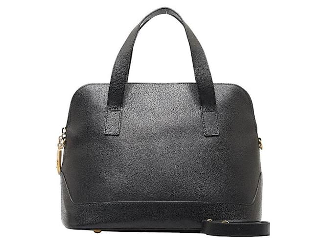 Céline Celine Leder 2WAY Handtasche Schultertasche Schwarz in sehr gutem Zustand  ref.1381541