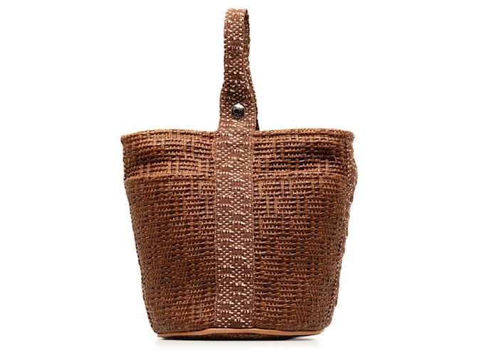 Hermès Hermes Saxo Strohtasche Handtasche aus Naturmaterial in gutem Zustand  ref.1381575