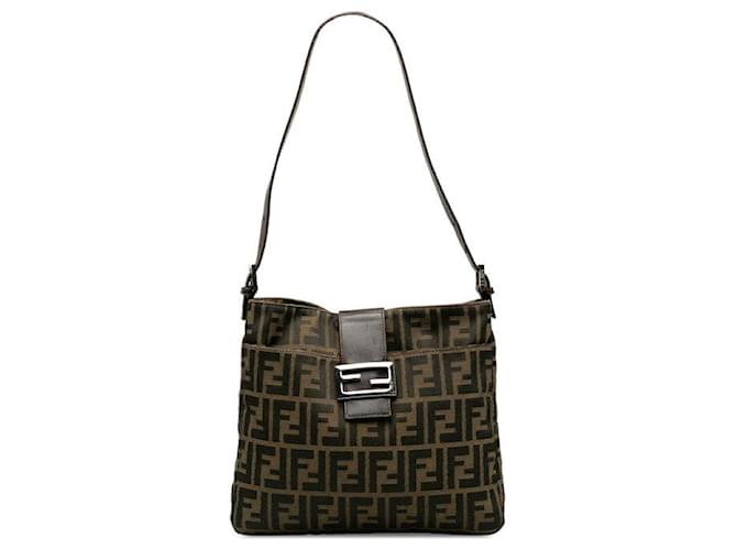 Fendi Zucca Canvas Shoulder Bag  Canvas Handbag 26727 in Good condition Cloth  ref.1381606