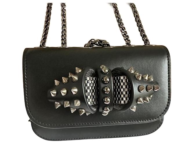 Christian Louboutin Bolso de hombro mini Negro Cuero  ref.1381668