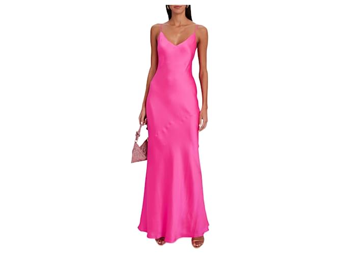 L'Agence Serita Seiden-Maxi-Slipkleid in leuchtendem Pink.  ref.1381679