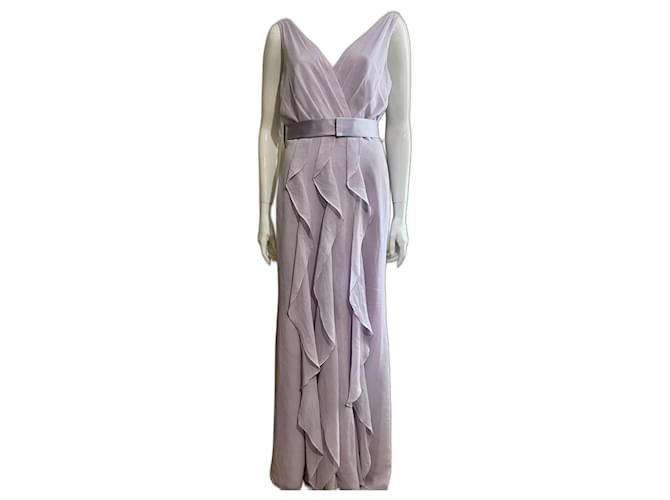 Vera Wang Robe de soirée en mousseline lilas pâle Polyester Violet  ref.1381682