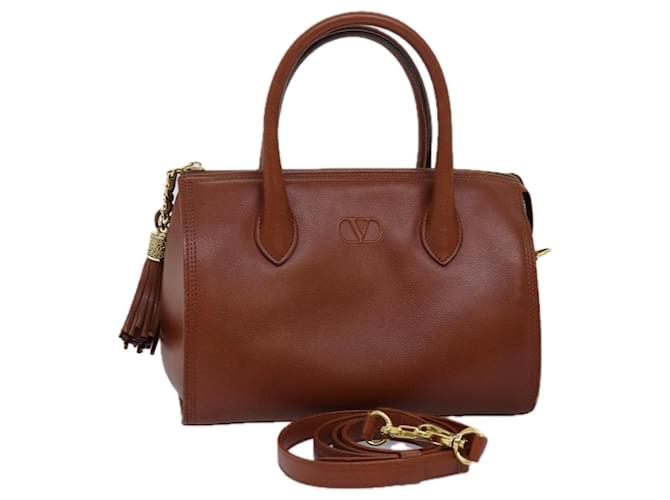 VALENTINO Hand Bag Leather 2way Brown Auth ar11827  ref.1381684