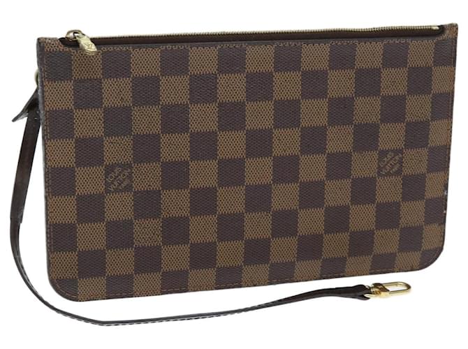 LOUIS VUITTON Damier Ebene Neverfull MM Tasche Zubehörtasche LV Auth 73640  ref.1381704